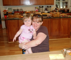 Kelly and Abigail at the swap