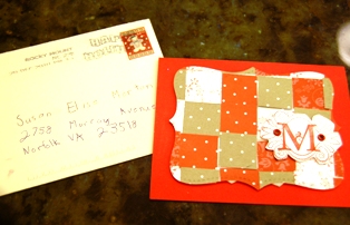 Madi's card & envelope
