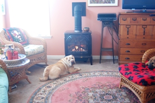 By the fire...