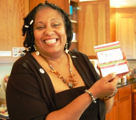 Menelika and her card Menelika and her card