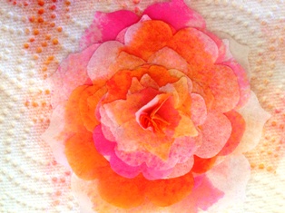 Flower crepe paper layered