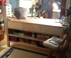 Katy's craft table April 2013